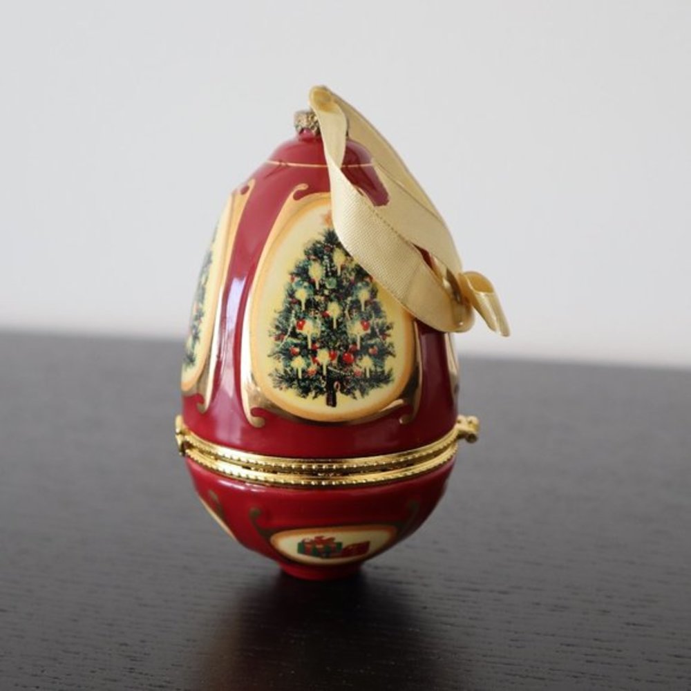 Mr. Christmas® Porcelain Musical Ornament Egg/ Music Box, "Silent Night"